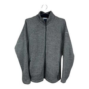 Columbia Herringbone Gray Black & White Zip Up Jacket Size XL